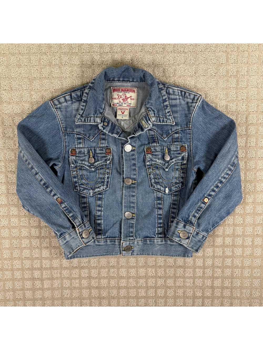 True Religion Light Wash Denim Jacket Youth L